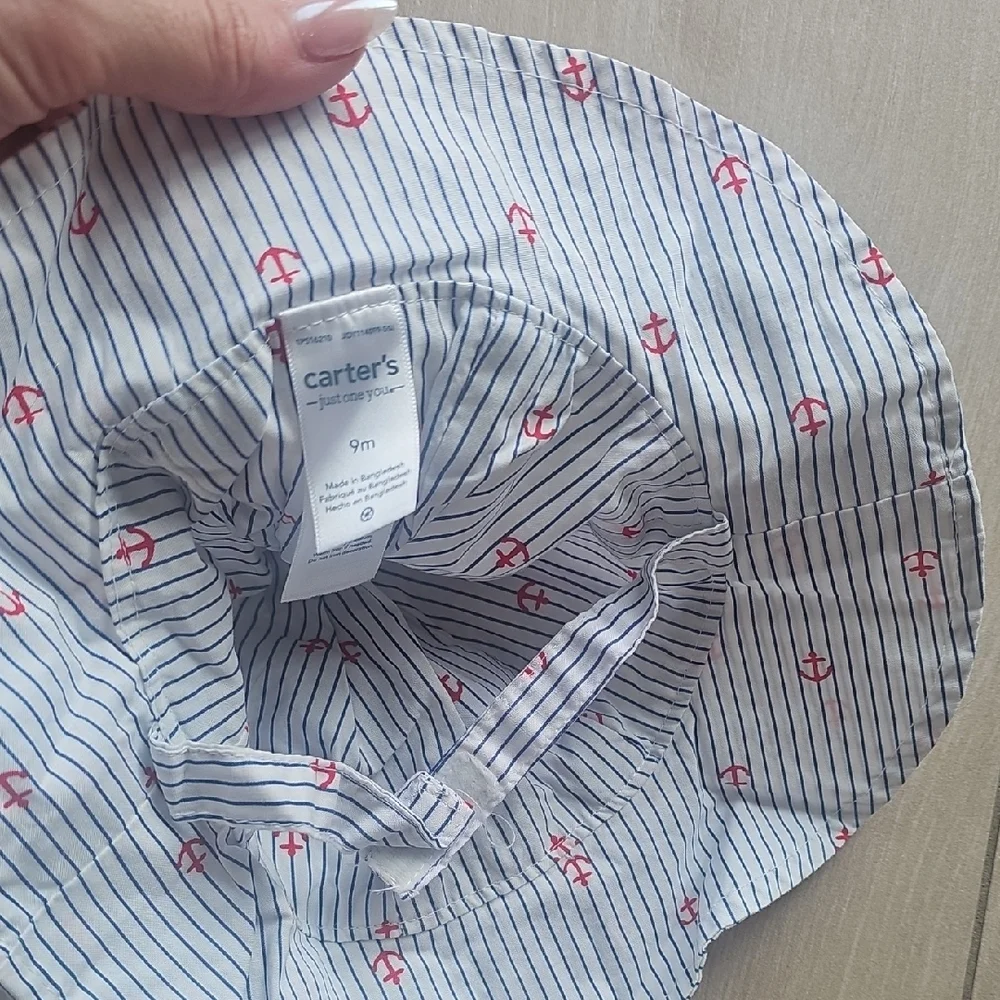 Carter's Striped Baby Dress and Hat Set